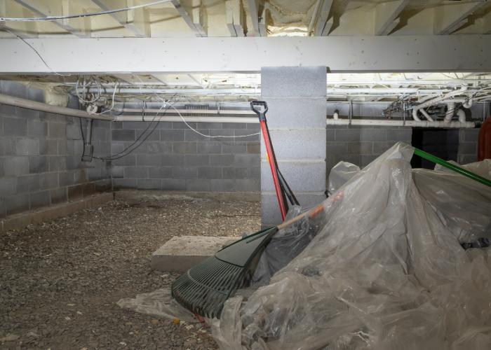 working on foundation repair in Denver basement